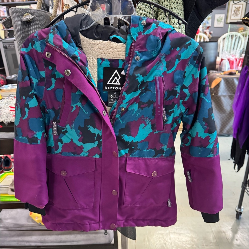 Ripzone Kids' Vibrant Purple and Teal Raincoat